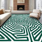 Green Maze Pattern Design Rug
