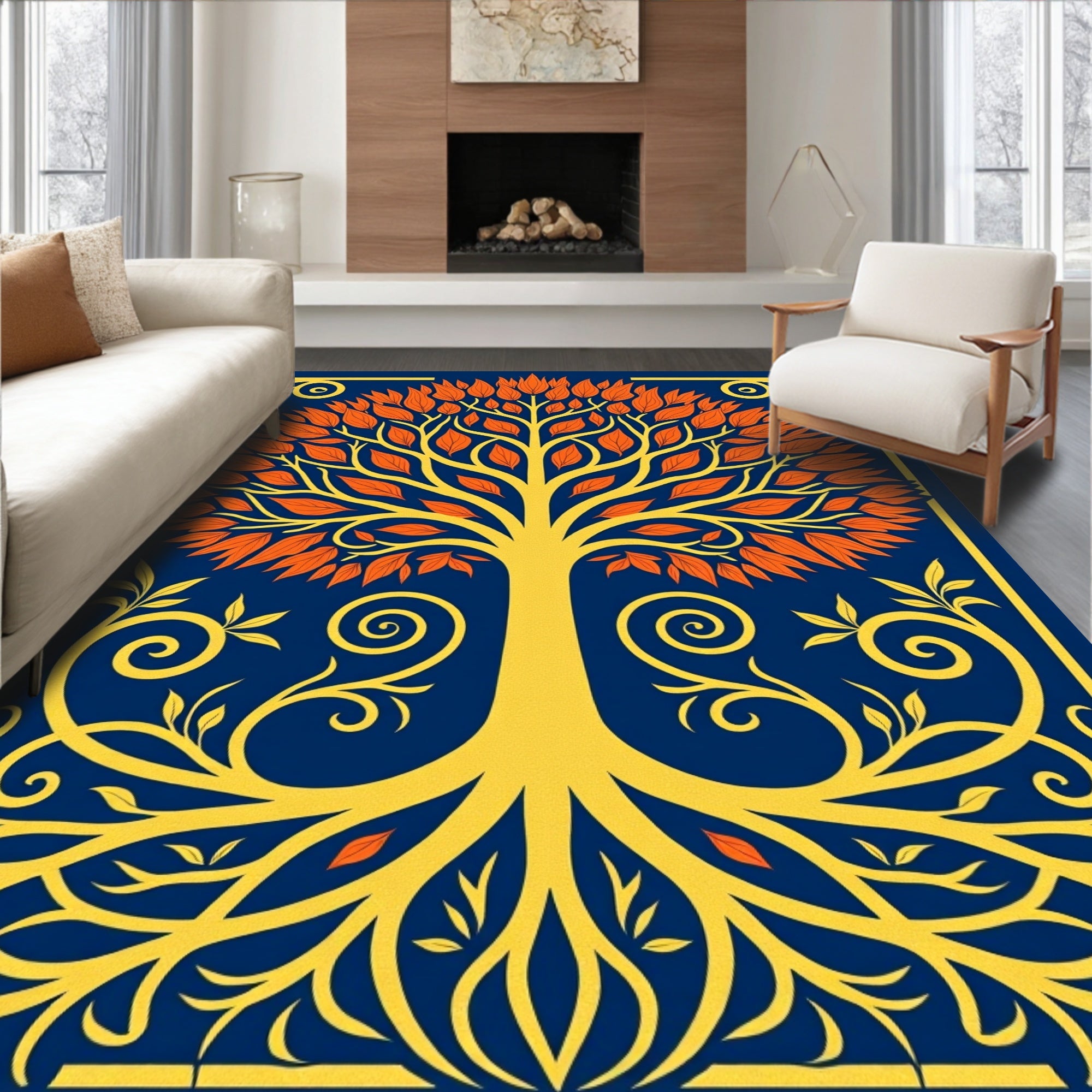 Vibrant Tree of Life Pattern Rug