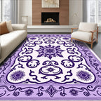 Purple Floral Vintage Patterned Rug