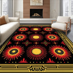 Bold Sunburst Geometric Design Rug