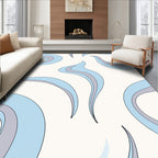 Soft Blue Swirl Pattern Rug