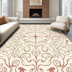 Ornate Scrollwork Damask Pattern Design Rug