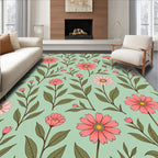 Vintage Floral Pattern With Pink Flowers Rug