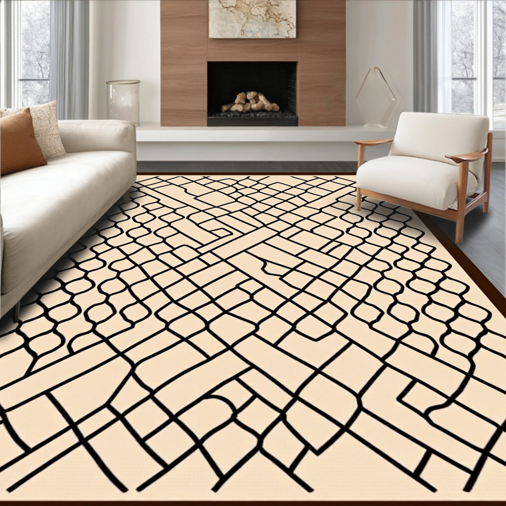 Geometric Net Pattern Rug