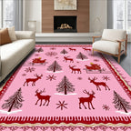 Whimsical Woodland Winter Scene Rug