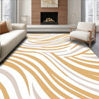 Modern Ochre Waves Pattern Rug