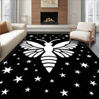 Night Sky Butterfly with Stars Pattern Rug