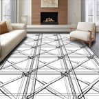 Interlocking Geometric Stripe Pattern Rug