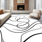 Minimalist Black Line Art Abstract Rug