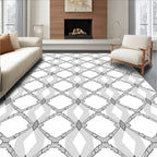 Ornate Diamond Chain Link Pattern Rug