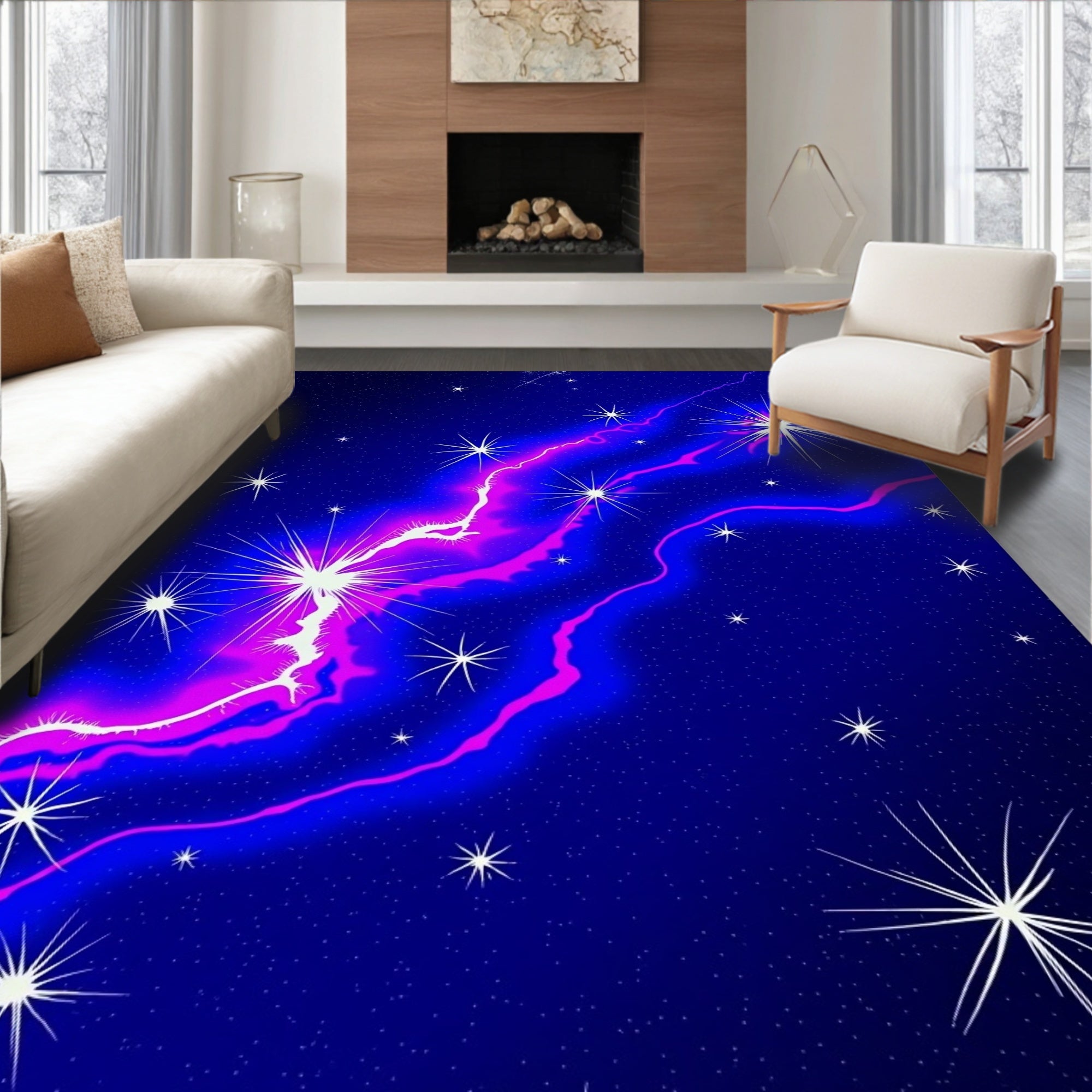 Cosmic Starburst Nebula Design Rug