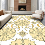 Golden Medallion Floral Pattern Rug