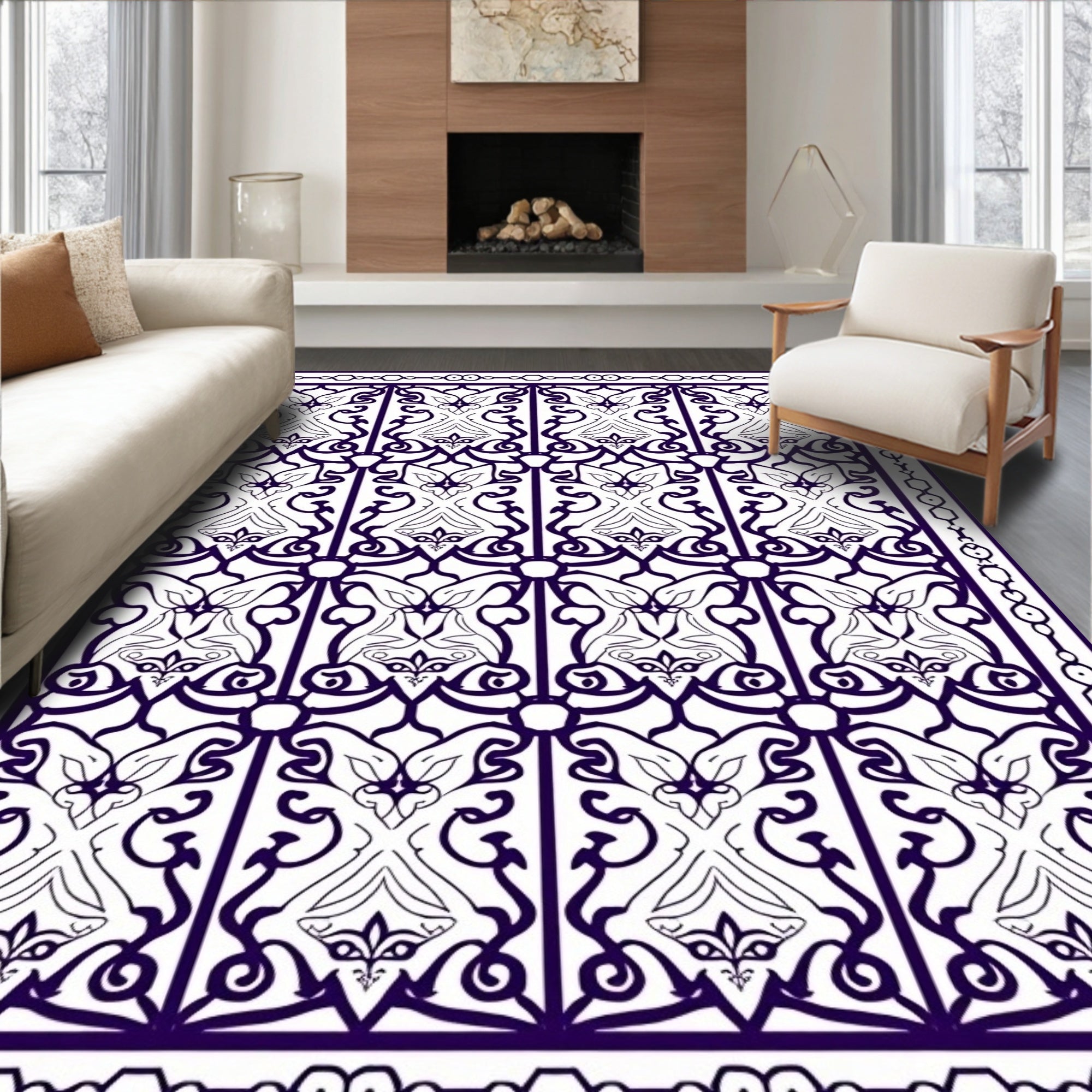 Intricate Filigree Arch Pattern Rug