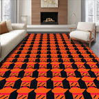 Bold GeometricHoundstoothPattern Rug