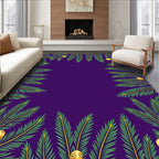 Festive Green Leaf 3D Spheres Rug