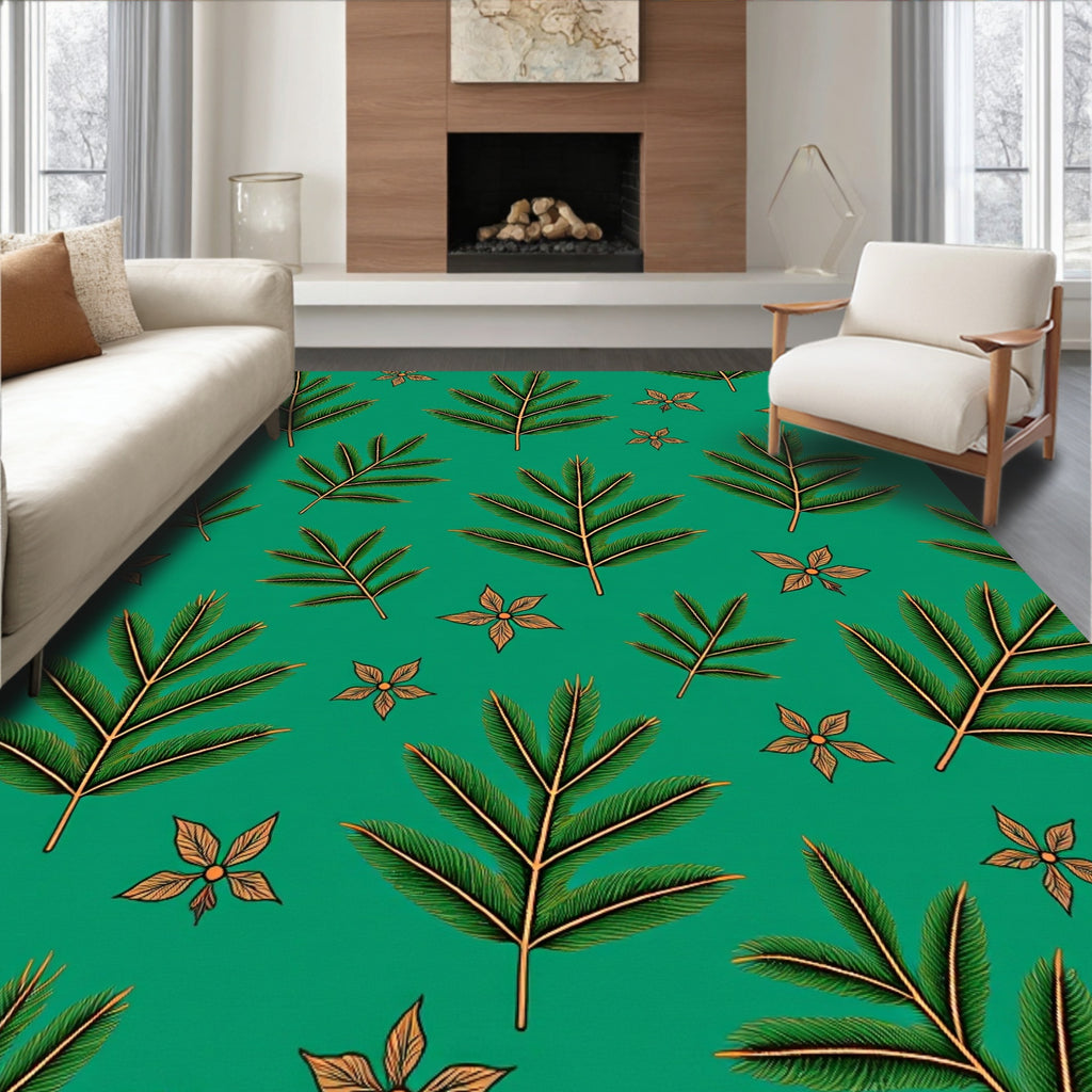 Foliage Floral Tropical Pattern Rug