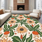 Autumn Garden Sunflower Pumpkin Pattern Rug
