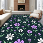 Floral Garden Lavender White Pattern Rug