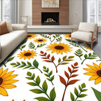 Bright Sunflower Leaf Pattern Rug