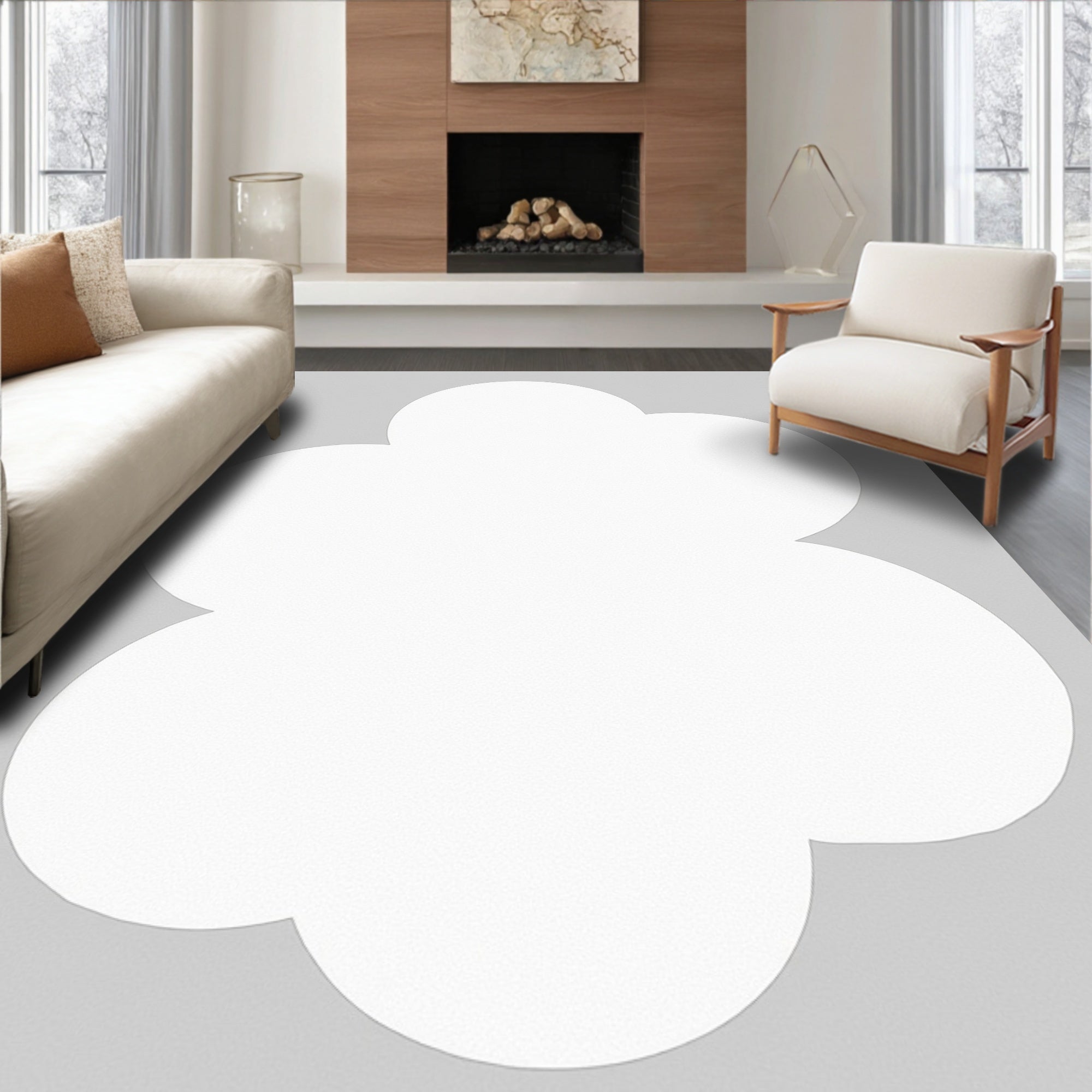 Abstract Cloud Shape Rug