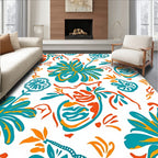 Tropical Floral Wave Pattern Rug