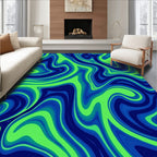 Blue Green Swirl Pattern Rug