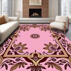 Elegant Floral Border With Center Medallion Rug