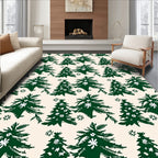 Evergreen Tree Snowflake Pattern Rug