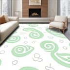 Soft Green Abstract Swirl Pattern Rug