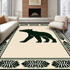 Bold Bear Forest Silhouette Border Design Rug