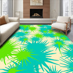 Bright Teal Green Splatter Design Rug