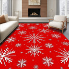 Red Snowflake Pattern Rug