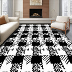 Bold Houndstooth Abstract Pattern Rug
