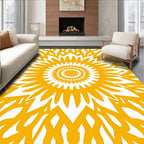 Radiant Sunburst Geometric Pattern Rug