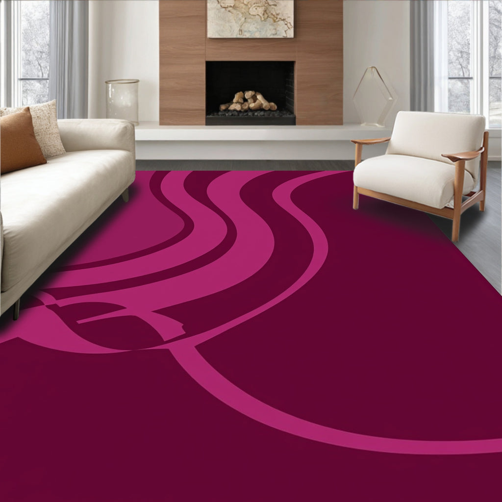 Bold Wavy Abstract Pattern Rug