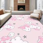 Pink Cloud And Star Pattern Rug