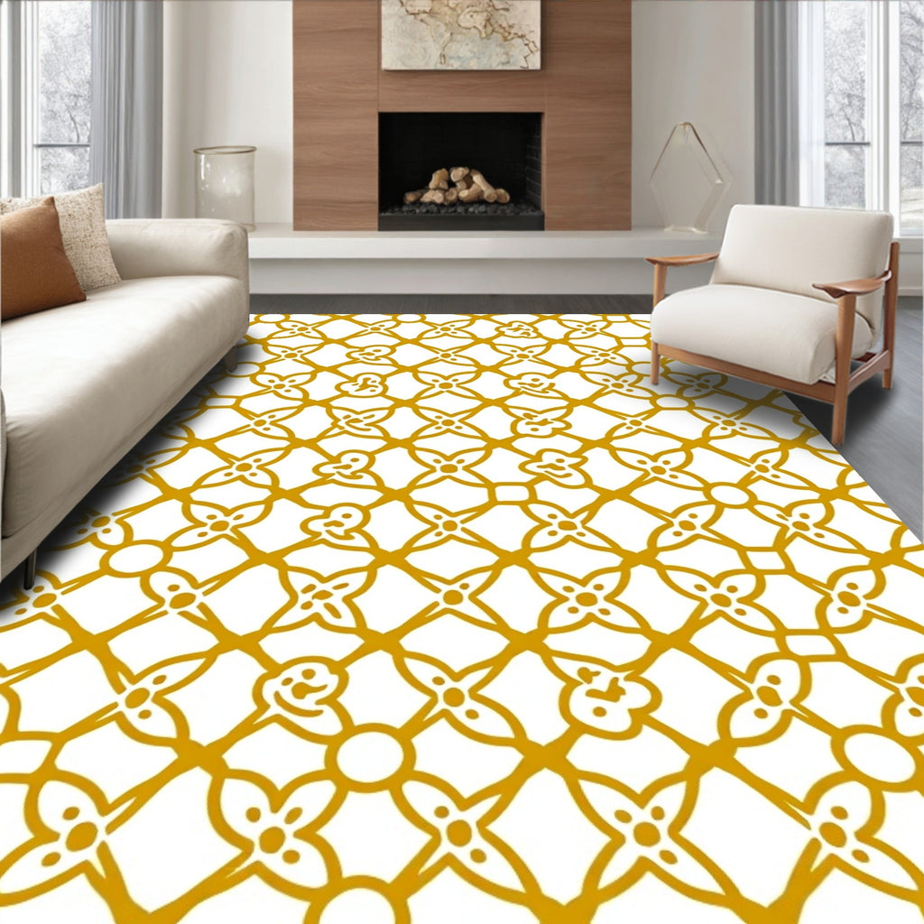 Geometric Floral Pattern Design Rug