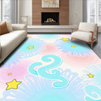 Whimsical Starburst Floral Pattern Rug