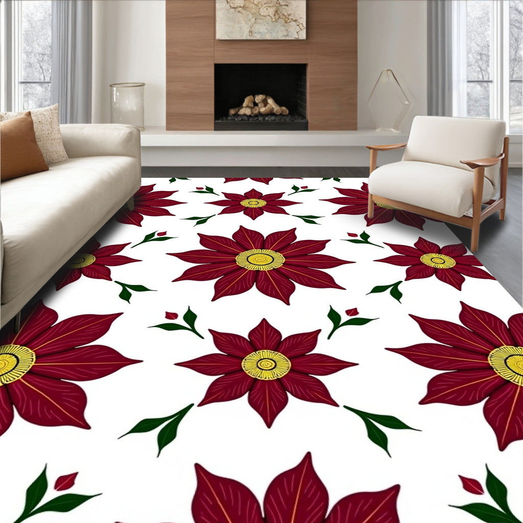 Bold Floral Pattern Design Rug