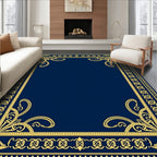 Elegant Gold Ornate Frame Rug