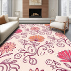 Floral Swirls In Warm Hues Rug