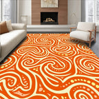 Bold Psychedelic Swirl Pattern Rug