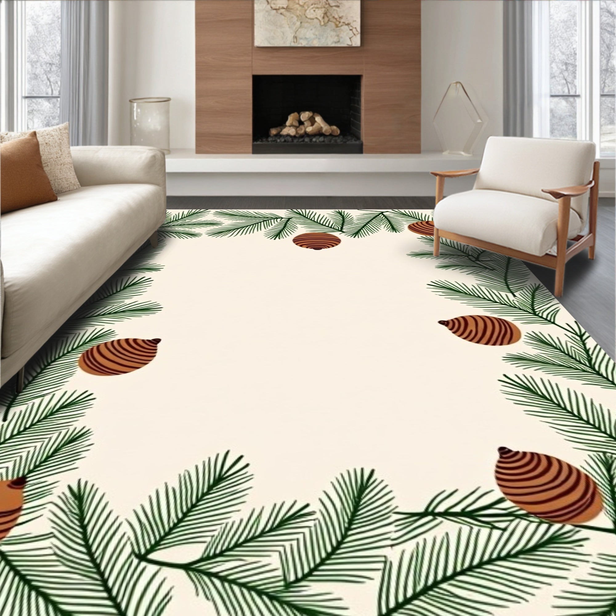 Evergreen Pinecone Pattern Rug