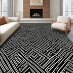 Maze Pattern Abstract Geometric Design Rug