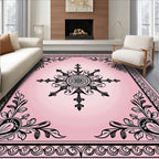 Ornate Floral Scroll Border Design Rug
