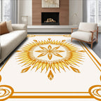 Golden Sunburst Art Deco Rug