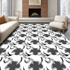 Tonal Abstract Swirl Pattern Rug