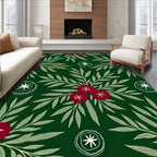 Crimson Berry Leafy Sprig Rug