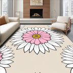 Pink Daisy Pattern Design Rug