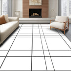 Black and White Grid Pattern Rug